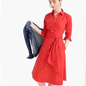 J. Crew Red Long Sleeve Dress